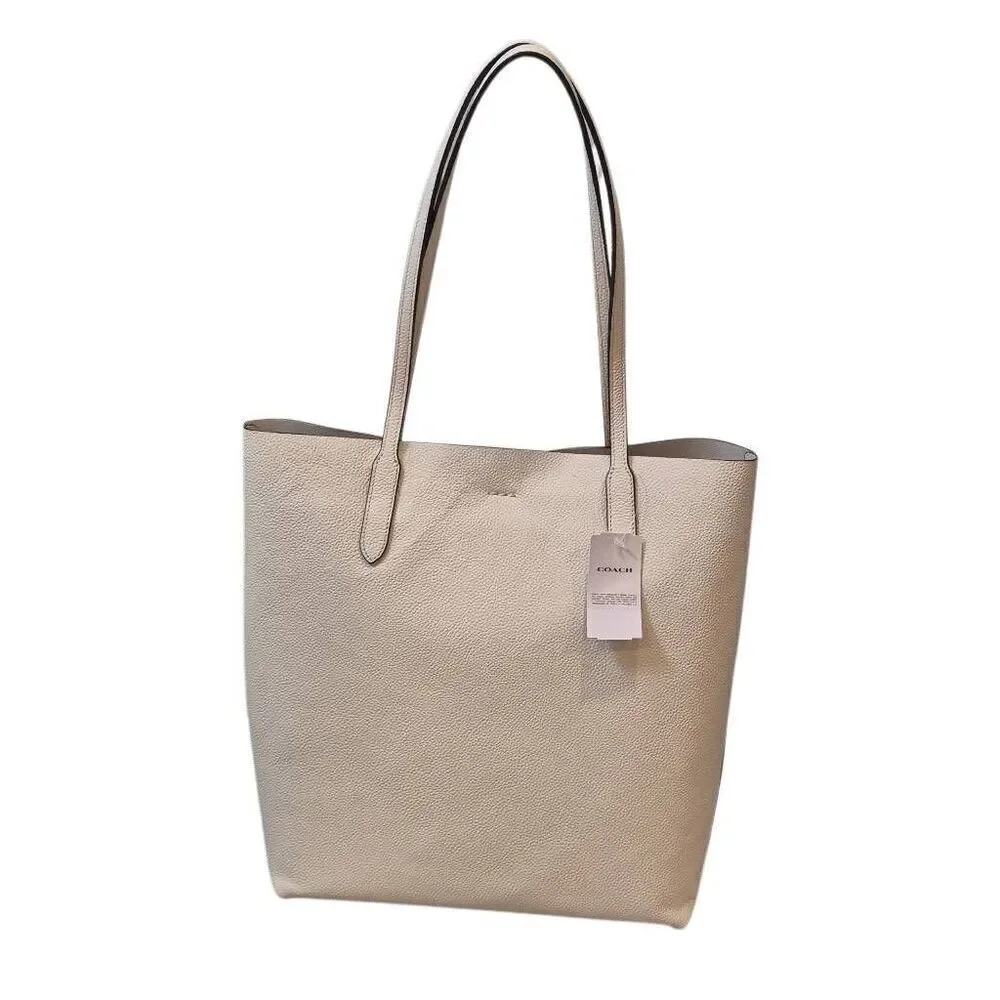 NWT Coach Leather Chalk Thea Tote Bag